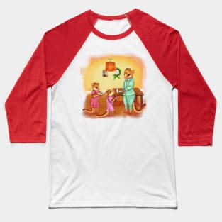 Santa's Pit-stop: Festive Watercolour Illustration Baseball T-Shirt